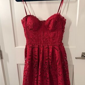 Aqua Vibrant Red Textured Garment